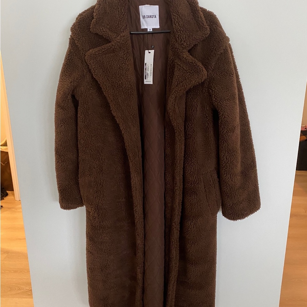 BB Dakota Chocolate Faux Fur Coat